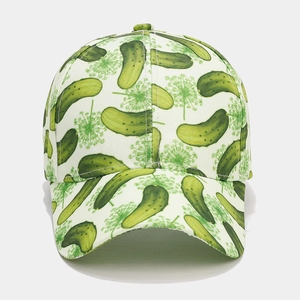 Casquette De Baseball Imprimé Cornichon Polyester Boucle Métallique Réglable Protection Solaire Visière Courbée Chapeau Amusant