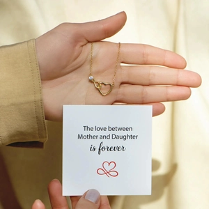 S925 sterling silver infinity heart necklace for mother and daughter with gold finish