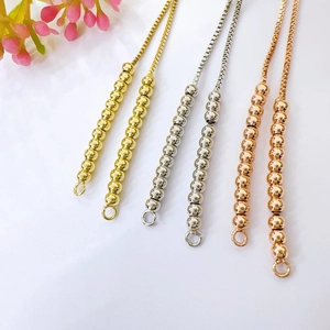 18k gold plated adjustable ball bead double chain bracelet for DIY jewelry making