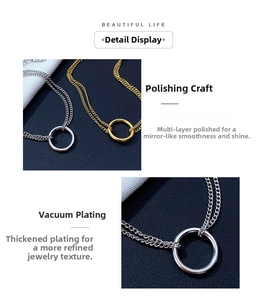 Detail of polished double-layer bracelets with vacuum plating in silver and gold finish