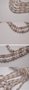 Macro view of 8-12mm mixed color glass pearls with high luster for DIY jewelry making