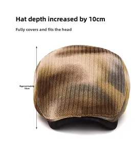 Detail view of tie-dye beret with 10cm depth design and textured fabric pattern