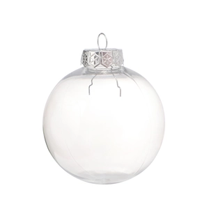 Bola de Navidad transparente de plástico hueco para decoración creativa de árboles DIY