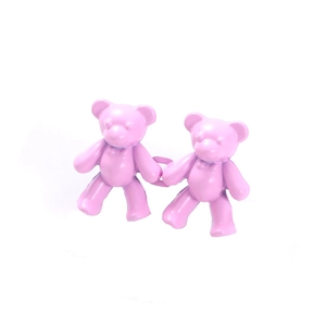 Pink bear waist buckle pins for jeans adjustment shown on a clean white background