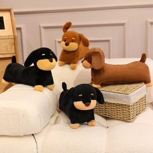 Cute soft dachshund plush toy stuffed animal for children gift in various colors