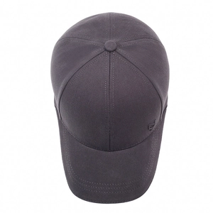 Casquette de baseball en coton gris foncé avec broderie vue de dessus entière