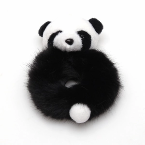 Chouchou panda en peluche douce noir et blanc pour filles, accessoire de coiffure mignon
