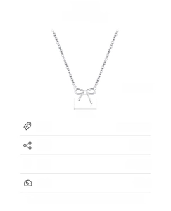 Spécifications détaillées de la taille du collier nœud en argent S925 avec dimensions