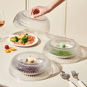 Transparente Lebensmittelabdeckung Aus Kunststoff Mit Diamantstruktur Staubdicht Insektenschutz Mit Griff Belüftet Für Küchentisch