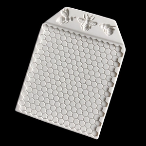 Honeycomb silicone mold with embossed bees for cake decorating and DIY crafts