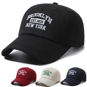 Brooklyn Letter Embroidered Baseball Cap For Men Women Retro Street Style Polyester Cotton Adjustable Fashion Sunshade Hat