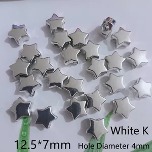 Silver star shaped CCB spacer beads 12.5x7mm with 4mm hole for DIY jewelry making
