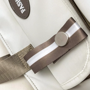 Japanese style large capacity canvas shoulder bag with fashion logo and striped detail