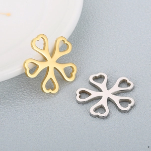 Roestvrijstalen Hartvormige Holle Bloem Charmes Voor DIY Sieraden Maken Ketting Oorbel Hangers Eenvoudige Accessoires