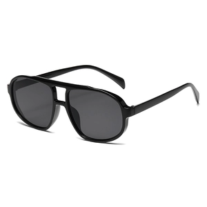 Aviator Sunglasses For Women Men Fashion Big Frame UV400 Protection Plastic PC Double Bridge Trendy Retro
