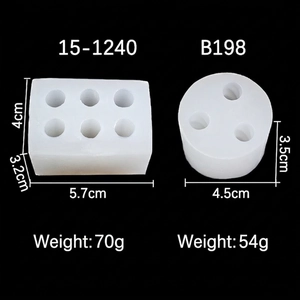 3D mini column candle silicone molds in 6-hole rectangular and 3-hole round designs