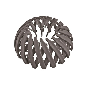 Detail of grey flocked bird nest hair claw showing adjustable telescopic structure
