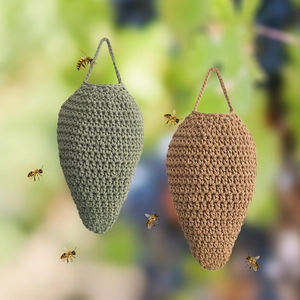 Hand Woven Cotton Hanging Storage Basket Teardrop Crochet Fruit Vegetable Wall Decor Organizer Bag Breathable Boho Kitchen Home