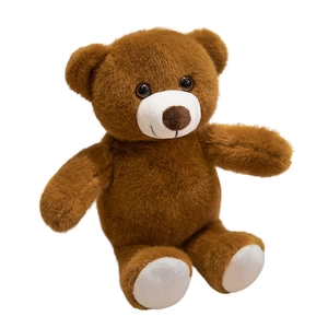 Ours en peluche marron foncé classique avec museau blanc et détails sur les pattes