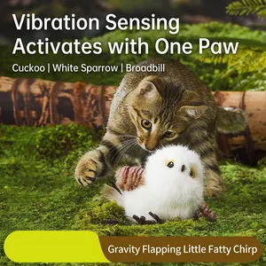 Electric Flapping Bird Cat Toy Plush Interactive Motion Sensor Realistic Hunting Kitten Toy Type-C Rechargeable
