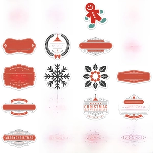 45pcs waterproof cartoon Christmas graffiti stickers for luggage and laptops in red and green