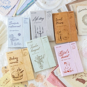 Vintage aesthetic specialty paper stickers for DIY scrapbooking with natural floral accents