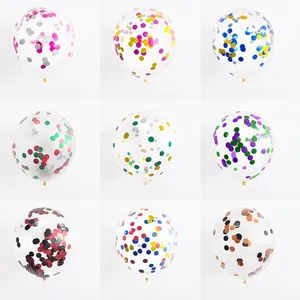Confetti Balloons Clear Latex Round Sparkly Sequins Birthday Wedding Party Anniversary Festival Decoration
