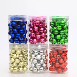 Set di 48 mini palline di Natale da 1,5cm in 6 colori vivaci con tubi di conservazione inclusi