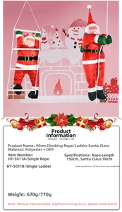 Dettagli di Babbo Natale arrampicatolo da appendere con tessuti festivi e design.