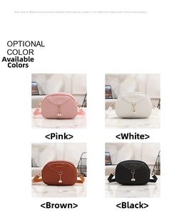 Detail of V-quilted faux leather shell bags with elegant pearl pendants in four colors