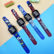 Waterproof LED digital kids watches featuring cartoon character silicone straps