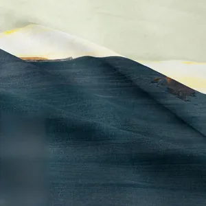 Close-up of the high-density woven texture and artistic mountain pattern on the tapestry