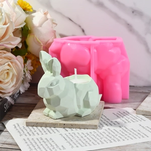 DIY siliconen mal set voor het maken van schattige 3D konijn gips decoraties