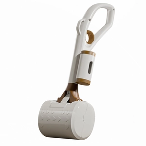 Portable pet hair remover with ergonomic handle and dust storage for sofa and clothes