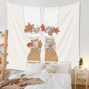 Tapisserie murale d'automne avec illustration de fleurs pour déco de chambre