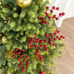Rami di bacche rosse artificiali lucide per decorazioni natalizie e composizioni