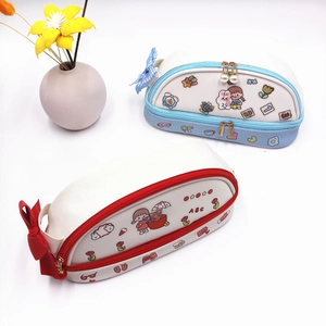 Trousse scolaire japonaise grande capacité avec motif fille mignonne et nœud perlé