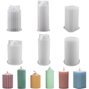 Stampi Per Candele In Silicone Cilindro A Righe Colonna Nervata Forma Geometrica Per Sapone Artigianale Fai Da Te Colata In Resina