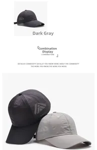 Detail of quick-dry golf baseball cap with side mesh vents and GLWR GOLF logo