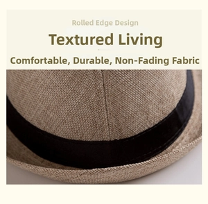 Gros plan détaillé sur la texture tissée et le bord roulé d'un chapeau fedora vintage