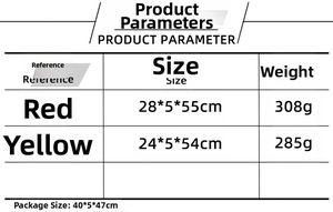Detailed size and weight chart for Christmas teardrop wreaths in red and yellow colors