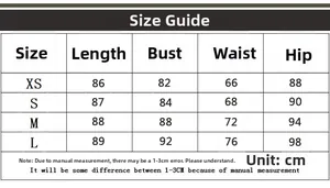 Size guide for black off-shoulder puff sleeve dress with measurements in centimeters