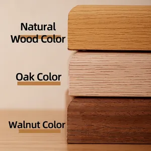 Nordic minimalist wooden frame samples in natural, oak, and walnut grain textures