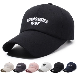 Embroidered Letter Baseball Cap Cotton Polyester Long Brim Adjustable Sun Hat Outdoor Sports Casual For Men Women