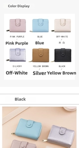 Detailed grid view showing six colors of litchi texture small wallets for women