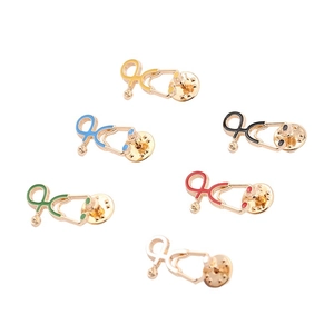 Set of six colorful stethoscope enamel pins in gold finish for medical professionals
