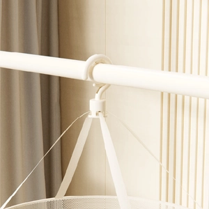 White drying rack net with 360-degree rotating windproof hook for drying sweaters