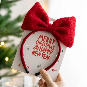 Serre-têtes De Noël Bois Chapeau Père Noël Bonhomme De Pain D'épice Pinces À Cheveux En Peluche Coiffe De Fête Filles