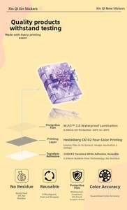 Three-layer structure diagram of waterproof vintage purple magic book sticker for DIY