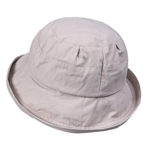 Minimalist beige cotton sun hat with breathable washed fabric and textured brim